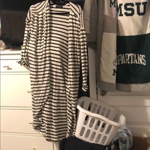 Black & white long cardigan
